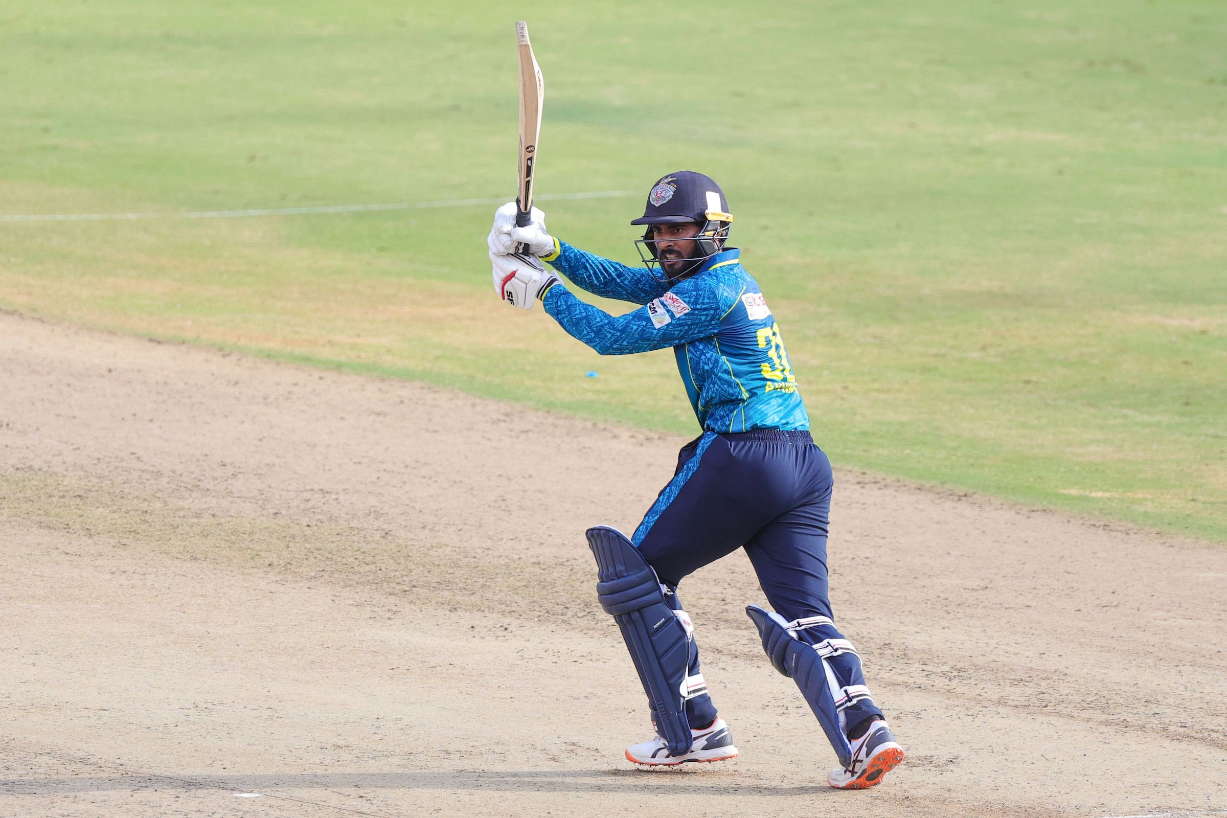 Abhirath Reddy, Captain Hyderabad E-Champions plays a shot during the Match 18 of the Sreenidhi University TG20 between Warangal Warriors and Hyderabad E-Champions at Rajiv Gandhi International Stadium