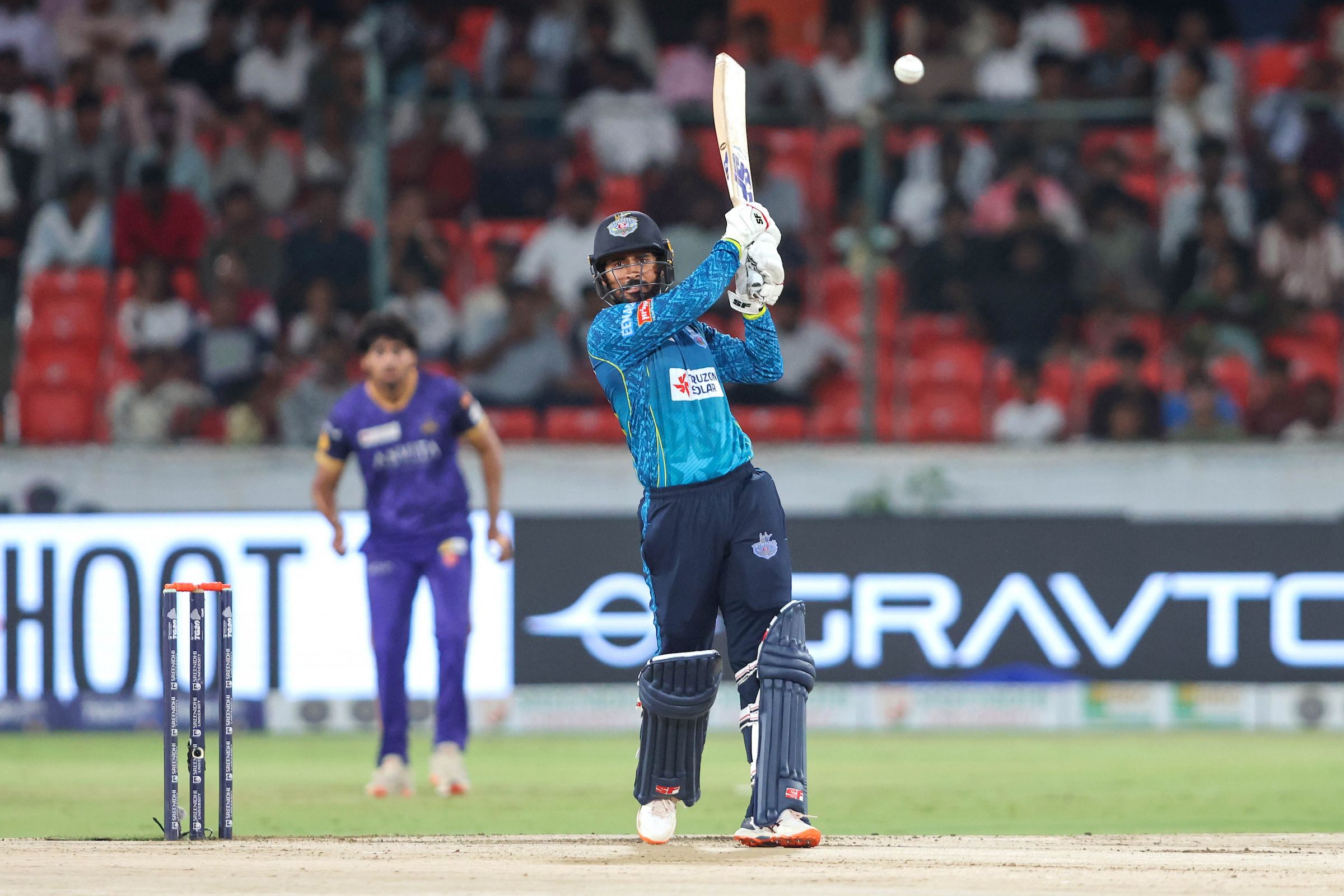 Abhirath Reddy Mandadi, Captain Hyderabad E-Champions after scoring a fifty during the Match 16 of the Sreenidhi University TG20 between Hyderabad E-Champions and Anvita Khammam Aces